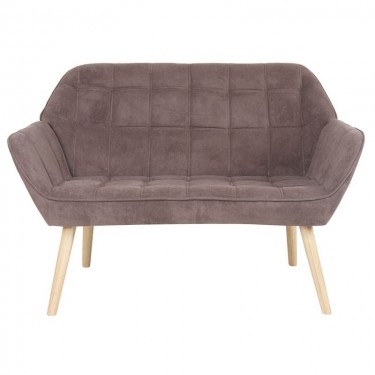 ALMA Καναπές 2θ - Σαλονιού - Καθιστικού, Φυσικό, Ύφασμα Velure Καφέ, K/D  127x70x82cm [-Καφέ-, -Φυσικό-] [-Ξύλο-, -Ύφασμα-] Ε7141,83