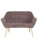 ALMA Καναπές 2θ - Σαλονιού - Καθιστικού, Φυσικό, Ύφασμα Velure Καφέ, K/D  127x70x82cm [-Καφέ-, -Φυσικό-] [-Ξύλο-, -Ύφασμα-] Ε7141,83