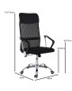 BF2400-W Πολυθρόνα Γραφείου Διευθυντή, Βάση Χρώμιο, Pu Μαύρο, Mesh Μαύρο  60x58x110/120cm [-Μαύρο-] [-PU - PVC-, -Ύφασμα Mesh-] ΕΟ502,1W