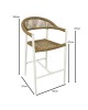 MADISON Σκαμπό Bar, ALU Άσπρο, Rope Wicker Φυσικό  56x57x100cm [-Άσπρο-, -Φυσικό-] [-Wicker-, -Αλουμίνιο-] Ε6725,3