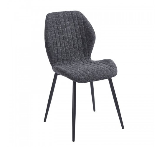 TANGO Καρέκλα Τραπεζαρίας, Μέταλλο Βαφή Μαύρο, Ύφασμα Απόχρωση Μαύρο  47x57x86cm [-Μαύρο-] [-Μέταλλο-, -Ύφασμα-] ΕΜ7919,1