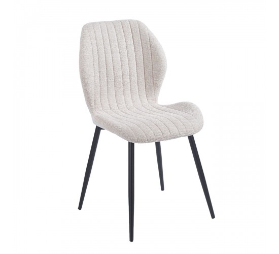 TANGO Καρέκλα Τραπεζαρίας, Μέταλλο Βαφή Μαύρο, Ύφασμα Απόχρωση Μπεζ  47x57x86cm [-Μαύρο-, -Μπεζ-Tortora-Sand-Cappuccino-] [-Μέταλλο-, -Ύφασμα-] ΕΜ7919,3