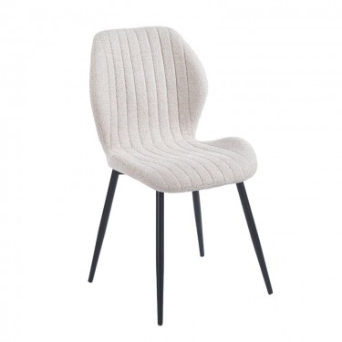 TANGO Καρέκλα Τραπεζαρίας, Μέταλλο Βαφή Μαύρο, Ύφασμα Απόχρωση Μπεζ  47x57x86cm [-Μαύρο-, -Μπεζ-Tortora-Sand-Cappuccino-] [-Μέταλλο-, -Ύφασμα-] ΕΜ7919,3