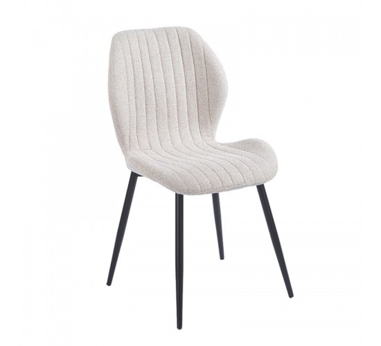 TANGO Καρέκλα Τραπεζαρίας, Μέταλλο Βαφή Μαύρο, Ύφασμα Απόχρωση Μπεζ  47x57x86cm [-Μαύρο-, -Μπεζ-Tortora-Sand-Cappuccino-] [-Μέταλλο-, -Ύφασμα-] ΕΜ7919,3