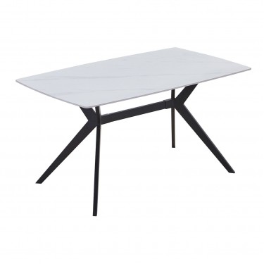 GALI Τραπέζι Τραπεζαρίας- Κουζίνας, Μέταλλο Βαφή Μαύρο, Sintered Stone White Marble  140x80x75cm [-Άσπρο-, -Μαύρο-] [-Μέταλλο-, -Τεχνόπετρα-] ΕΜ857,1