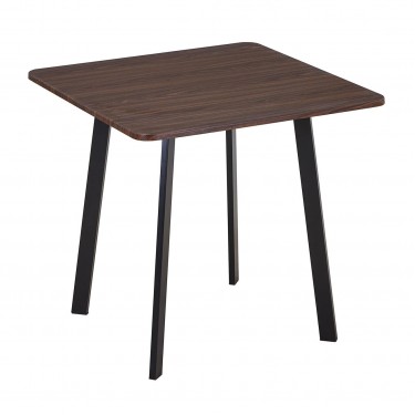 BARI Τραπέζι Κουζίνας- Εστιατορίου, Μέταλλο Βαφή Μαύρο, Επιφ.Απόχρωση Καρυδί  80x80x75cm [-Καρυδί-, -Μαύρο-] [-MDF - Κόντρα Πλακέ - Καπλαμάς - Νοβοπάν-, -Μέταλλο-] ΕΜ858,1