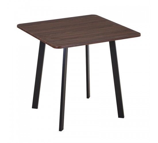 BARI Τραπέζι Κουζίνας- Εστιατορίου, Μέταλλο Βαφή Μαύρο, Επιφ.Απόχρωση Καρυδί  80x80x75cm [-Καρυδί-, -Μαύρο-] [-MDF - Κόντρα Πλακέ - Καπλαμάς - Νοβοπάν-, -Μέταλλο-] ΕΜ858,1