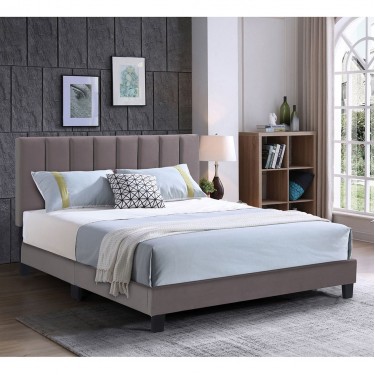 ALLEGRO Κρεβάτι Διπλό 140x190cm, Ύφασμα Cappuccino, με Κεφαλάρι πολλαπλών θέσεων  149x205x117/127cm [-Μπεζ-Tortora-Sand-Cappuccino-] [-Ύφασμα-] Ε8804,12