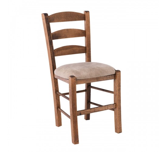 ΣΚΥΡΟΣ Καρέκλα Οξιά Βαφή Εμποτισμού Καρυδί, Κάθισμα Suede Μπεζ  41x43x89cm [-Καρυδί-, -Μπεζ-Tortora-Sand-Cappuccino-] [-Ξύλο-, -Ύφασμα-] Ρ930,Ε2Τ3