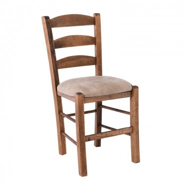 ΣΚΥΡΟΣ Καρέκλα Οξιά Βαφή Εμποτισμού Καρυδί, Κάθισμα Suede Μπεζ  41x43x89cm [-Καρυδί-, -Μπεζ-Tortora-Sand-Cappuccino-] [-Ξύλο-, -Ύφασμα-] Ρ930,Ε2Τ3