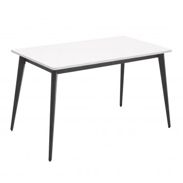 VIDAL Τραπέζι Βάση Μέταλλο Βαφή Μαύρο, Επιφάνεια HPL Άσπρο  80x120x73cm [-Άσπρο-, -Μαύρο-] [-HPL-, -Μέταλλο-] Ε0685,S
