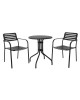 ROMA Set Κήπου-Βεράντας: Τραπέζι   2 Πολυθρόνες, Μέταλλο Βαφή Μαύρο  Table: Φ60cm Chair: 56x55x80cm [-Μαύρο-] [-Μέταλλο-] Ε527,S
