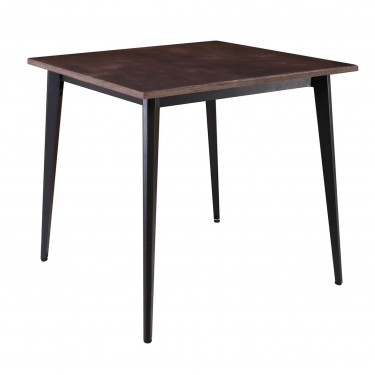 VIDAL Τραπέζι Μέταλλο Βαφή Μαύρο, Επιφάνεια 80x80cm/20mm Κ/Π Εμποτισμού Καρυδί  81x81x74cm [-Καρυδί-, -Μαύρο-] [-MDF - Κόντρα Πλακέ - Καπλαμάς - Νοβοπάν-, -Μέταλλο-] Ε0686,S3