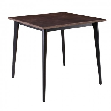 VIDAL Τραπέζι Μέταλλο Βαφή Μαύρο, Επιφάνεια 80x80cm/20mm Κ/Π Εμποτισμού Καρυδί  81x81x74cm [-Καρυδί-, -Μαύρο-] [-MDF - Κόντρα Πλακέ - Καπλαμάς - Νοβοπάν-, -Μέταλλο-] Ε0686,S3