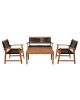 SPRING Set Σαλόνι Κήπου Ακακία Φυσικό, Wicker Μαύρο: Τραπέζι   Καναπέ 2Θέσιο   2 Πολυθρόνες  100x50x45/120x68x84/67x65x84cm [-Μαύρο-, -Φυσικό-] [-Wicker-, -Ξύλο-] Ε235,1