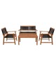 SPRING Set Σαλόνι Κήπου Ακακία Φυσικό, Wicker Μαύρο: Τραπέζι   Καναπέ 2Θέσιο   2 Πολυθρόνες  100x50x45/120x68x84/67x65x84cm [-Μαύρο-, -Φυσικό-] [-Wicker-, -Ξύλο-] Ε235,1