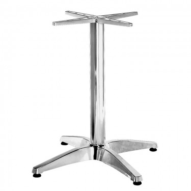 FACTORY Βάση Τραπεζιού Αλουμίνιο Απόχρωση Shiny Silver (2,35kg)  66x66cm H.69cm [-Γκρι-] [-Αλουμίνιο-] Ε011
