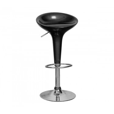 DISCO Σκαμπό BAR, Βάση Χρώμιο, ABS Μαύρο, Ρυθμιζόμενο Ύψος, Περιστρεφόμενο  44x40x71/92cm [-Μαύρο-, -Χρώμιο - Inox-] [-PP - PC - ABS-, -Μέταλλο-] Ε248,7