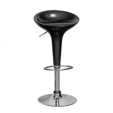 DISCO Σκαμπό BAR, Βάση Χρώμιο, ABS Μαύρο, Ρυθμιζόμενο Ύψος, Περιστρεφόμενο  44x40x71/92cm [-Μαύρο-, -Χρώμιο - Inox-] [-PP - PC - ABS-, -Μέταλλο-] Ε248,7