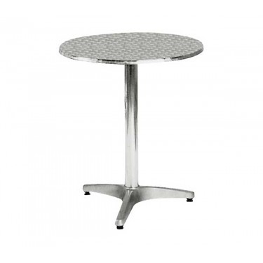 PALMA Τραπέζι Στρογγυλό Αλουμινίου  Φ60cm H.70cm [-Γκρι-] [-Αλουμίνιο-] Ε284