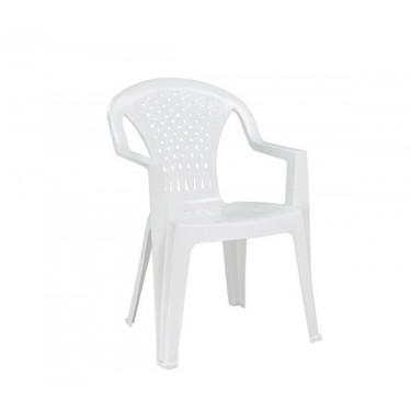 PORTOFINO Πολυθρόνα Τραπεζαρίας Κήπου - Βεράντας, PP Άσπρο, Στοιβαζόμενη  57x56x80cm [-Άσπρο-] [-PP - PC - ABS-] Ε351