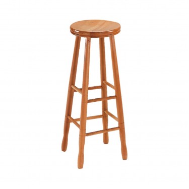 ΟΞΙΑ Σκαμπό BAR Στρογγυλό, Λούστρο Φυσικό  33x33x77cm (ΚάθισμαΦ30cm) [-Φυσικό-] [-Ξύλο-] Ε452,1