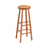 ΟΞΙΑ Σκαμπό BAR Στρογγυλό, Λούστρο Φυσικό  33x33x77cm (ΚάθισμαΦ30cm) [-Φυσικό-] [-Ξύλο-] Ε452,1