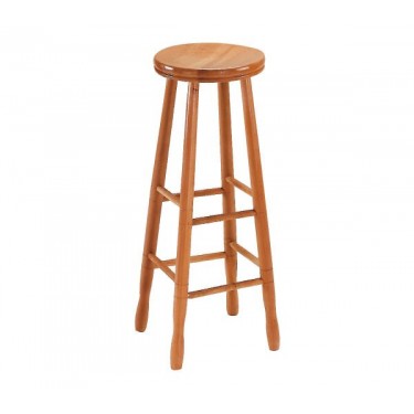 ΟΞΙΑ Σκαμπό BAR Στρογγυλό, Λούστρο Φυσικό  33x33x77cm (ΚάθισμαΦ30cm) [-Φυσικό-] [-Ξύλο-] Ε452,1