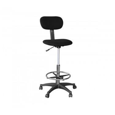 BF404 Σκαμπό Reception-Ταμείου με Πλάτη, Ύφασμα Μαύρο, Ρύθμιση Ύψους, Περιστρεφόμενο  42x40x97/117cm [-Μαύρο-] [-Ύφασμα-] ΕΟ511,7