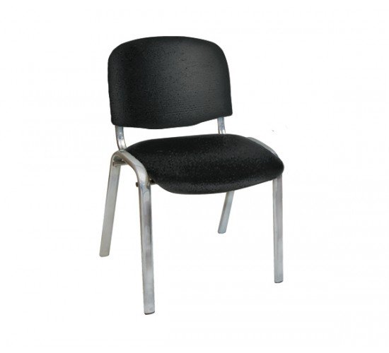 SIGMA Καρέκλα Γραφείου Επισκέπτη, Μέταλλο Χρώμιο PVC Μαύρο  57x57x79cm / Σωλ.40x20/1.2mm [-Μαύρο-] [-Μέταλλο/PVC - PU-] ΕΟ550,10
