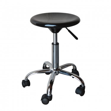 GLORY Σκαμπό, Βάση Χρώμιο, ABS Μαύρο, Ρυθμιζόμενο Ύψος, Περιστρεφόμενο, Τροχήλατο  Φ32 H.45/57cm [-Μαύρο-, -Χρώμιο - Inox-] [-PP - PC - ABS-, -Μέταλλο-] ΕΜ408