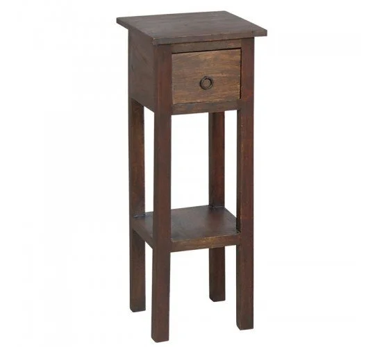 CLASSIC Stand - Τραπεζάκι Βοηθητικό H.65cm - 1 Συρτάρι, Ξύλο Sheesham Καρυδί  25x25 H.65cm [-Καρυδί-] [-Ξύλο-] ΕΣ391,1