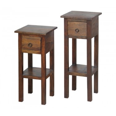 CLASSIC Stand - Τραπεζάκι Βοηθητικό H.55cm - 1 Συρτάρι, Ξύλο Sheesham Καρυδί  25x25 H.55cm [-Καρυδί-] [-Ξύλο-] ΕS391,2