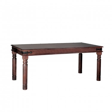 OSTIA Τραπέζι Τραπεζαρίας Κουζίνας, Ξύλο Sheesham Καρυδί  80x80x76cm [-Καρυδί-] [-Ξύλο-] ΕS221