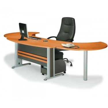 EXECUTIVE Γραφείο Απόχρωση Dark Grey - Cherry  180x80x75cm [-Ανθρακί-, -Κερασί-] [-Melamine-, -Μέταλλο-] ΕΟ999,1Γ