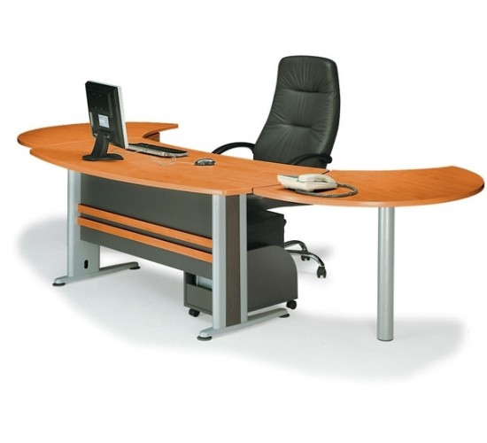 EXECUTIVE Γραφείο Απόχρωση Dark Grey - Cherry  180x80x75cm [-Γκρί Σκούρο/Κερασί-] [-Μέταλλο/Melamine-] ΕΟ999,1Γ