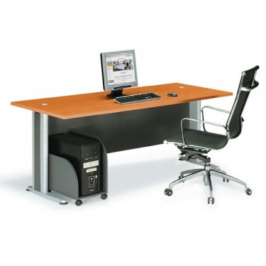 BASIC Γραφείο Απόχρωση Dark Grey - Cherry  180x80x75cm [-Ανθρακί-, -Κερασί-] [-Melamine-, -Μέταλλο-] ΕΟ998,1