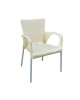 LARA Πολυθρόνα Pro Dining Στοιβαζόμενη, ALU Silver, PP - UV Protection Απόχρωση Εκρού  60x52x85cm [-Εκρού-] [-PP - PC - ABS-, -Αλουμίνιο-] Ε306,4