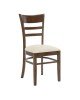 CABIN Καρέκλα Καρυδί - PVC Εκρού  43x50x92cm [-Καρυδί/Εκρού-] [-Ξύλο/PVC - PU-] Ε7055