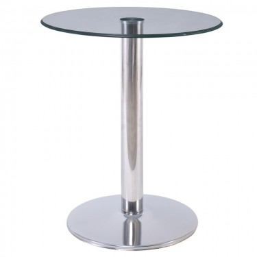 BITT Βοηθητικό Τραπεζάκι Σαλονιού - Καθιστικού Χρώμιο - Γυαλί Clear  Φ60cm H.72cm [-Χρώμιο - Inox-] [-Γυαλί-, -Μέταλλο-] ΕΜ121