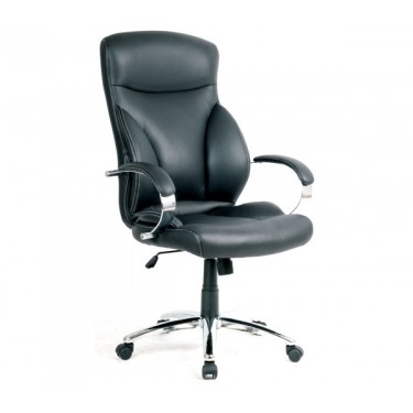 BF5300 Πολυθρόνα Διευθυντή Μέταλλο Χρώμιο, PU Μαύρο  68x70x117/127cm [-Μαύρο-] [-PU - PVC-] ΕΟ252