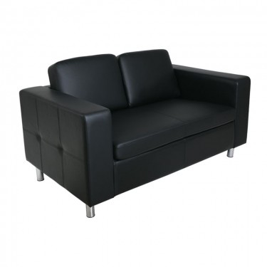 ALAMO Καναπές Σαλονιού Καθιστικού 2Θέσιος - PU Μαύρο  145x85x82cm [-Μαύρο-] [-PU - PVC-] Ε990,12