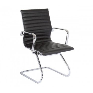 BF4400V Πολυθρόνα Επισκέπτη Μέταλλο Χρώμιο - PU Μαύρο  57x62x90cm [-Μαύρο-] [-PU - PVC-] ΕΟ237
