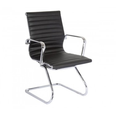 BF4400V Πολυθρόνα Επισκέπτη Μέταλλο Χρώμιο - PU Μαύρο  57x62x90cm [-Μαύρο-] [-PU - PVC-] ΕΟ237