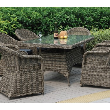 MONTANA Πολυθρόνα Τραπεζαρίας Κήπου ALU, Wicker Φ5mm Grey Brown,Μαξιλάρι Ανθρακί  60x72x85cm [-Ανθρακί-, -Καφέ-] [-Wicker-, -Αλουμίνιο-] Ε653