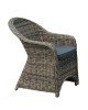 MONTANA Πολυθρόνα Τραπεζαρίας Κήπου ALU, Wicker Φ5mm Grey Brown,Μαξιλάρι Ανθρακί  60x72x85cm [-Καφέ Γκρι-] [-Αλουμίνιο/Wicker-] Ε653