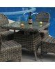 MONTANA Τραπέζι Dining Κήπου-Βεράντας ALU, Φ5mm Round Wicker Grey Brown  90x90 H.75cm [-Καφέ Γκρι-] [-Αλουμίνιο/Wicker-] Ε6551