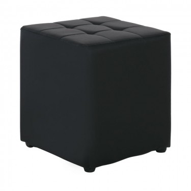 CONY Σκαμπό Βοηθητικό, PU Μαύρο  37x37x42cm [-Μαύρο-] [-PU - PVC-] Ε7046,1