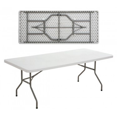 BLOW Τραπέζι Catering Πτυσσόμενο, Μέταλλο Βαφή Γκρι, HDPE Άσπρο 45mm  183x76x74cm [-Άσπρο-, -Γκρι-] [-PP - PC - ABS-, -Μέταλλο-] ΕΟ170