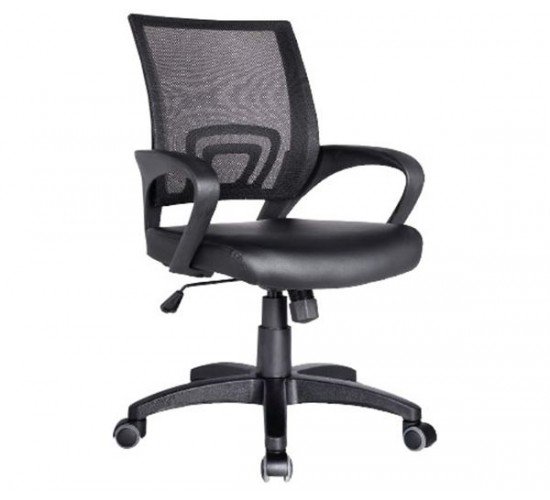 BF2101 Πολυθρόνα Γραφείου με Ανάκλιση, Μαύρο Mesh - PU Μαύρο  57x53x86/96cm [-Μαύρο-] [-Mesh/PVC - PU-] ΕΟ254,40